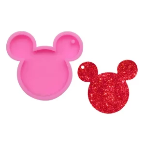 12 UNIDADES Molde rosado  en forma de cabeza de Mickey 342