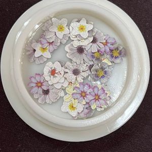 Set de 9 estilos de mini flores para decoración de uñas, llaveros y accesorios 492