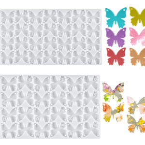 Molde de silicón 28 mariposas 2 en blanco y el resto con letras del abecedario  758