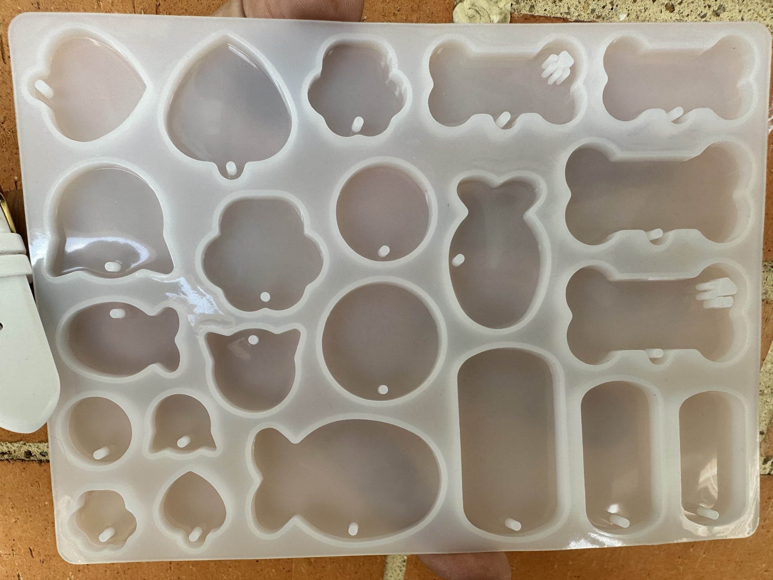 Molde blanco rectangular  22 formas para plaquitas para mascotas