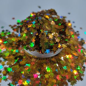 Glitter  trebol de 4 hojas dorado holográfico 20gr  850