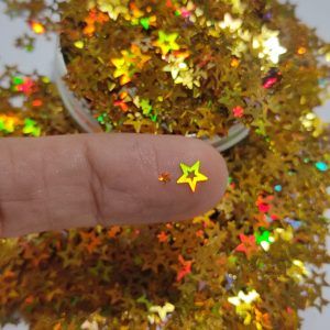 Glitter estrella dorado holográfica 20gr  852
