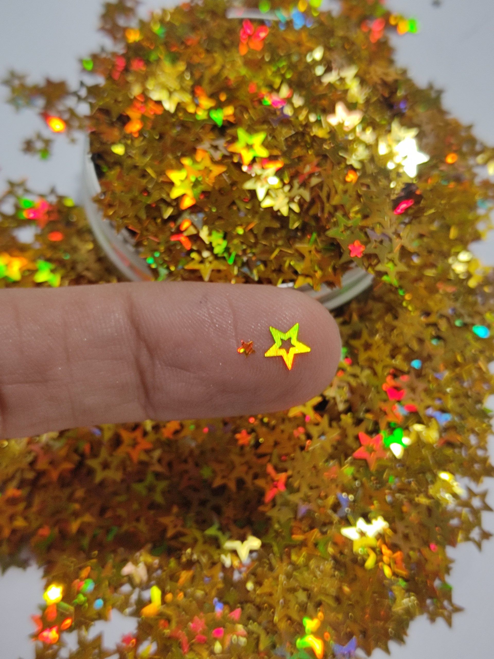 Glitter estrella dorado holográfica 20gr  852